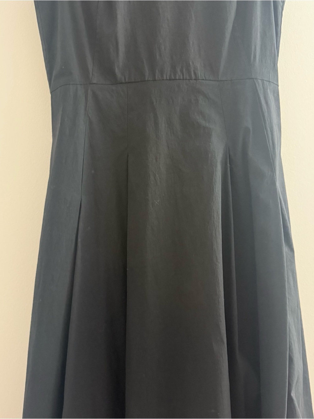 COS Waisted Pleated Sleeveless Midi Dress Black High Low Hem Small Minimalist - Picture 4 of 11